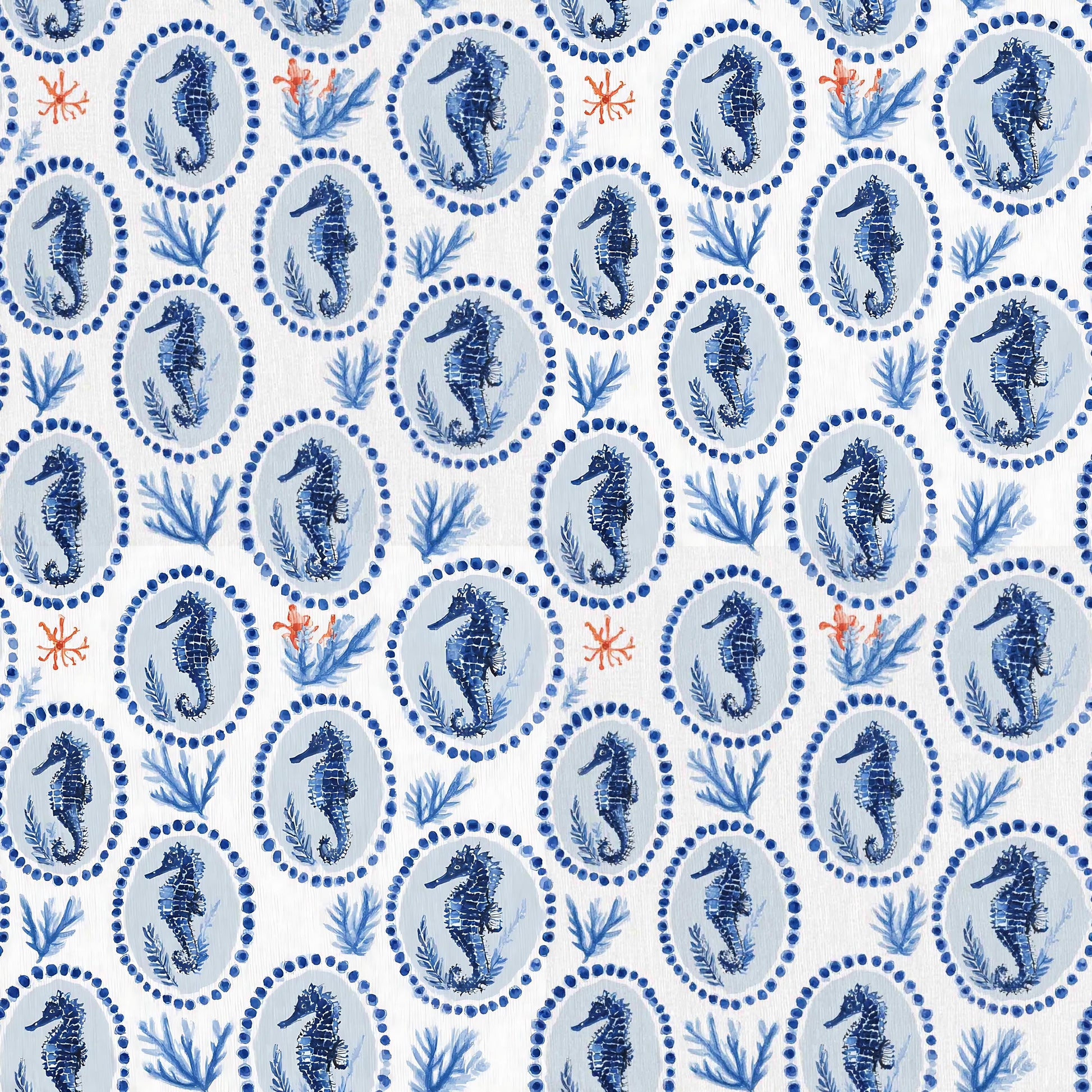 Preppy Blue Beach Fabric - Shop now at American Fabric Prints
