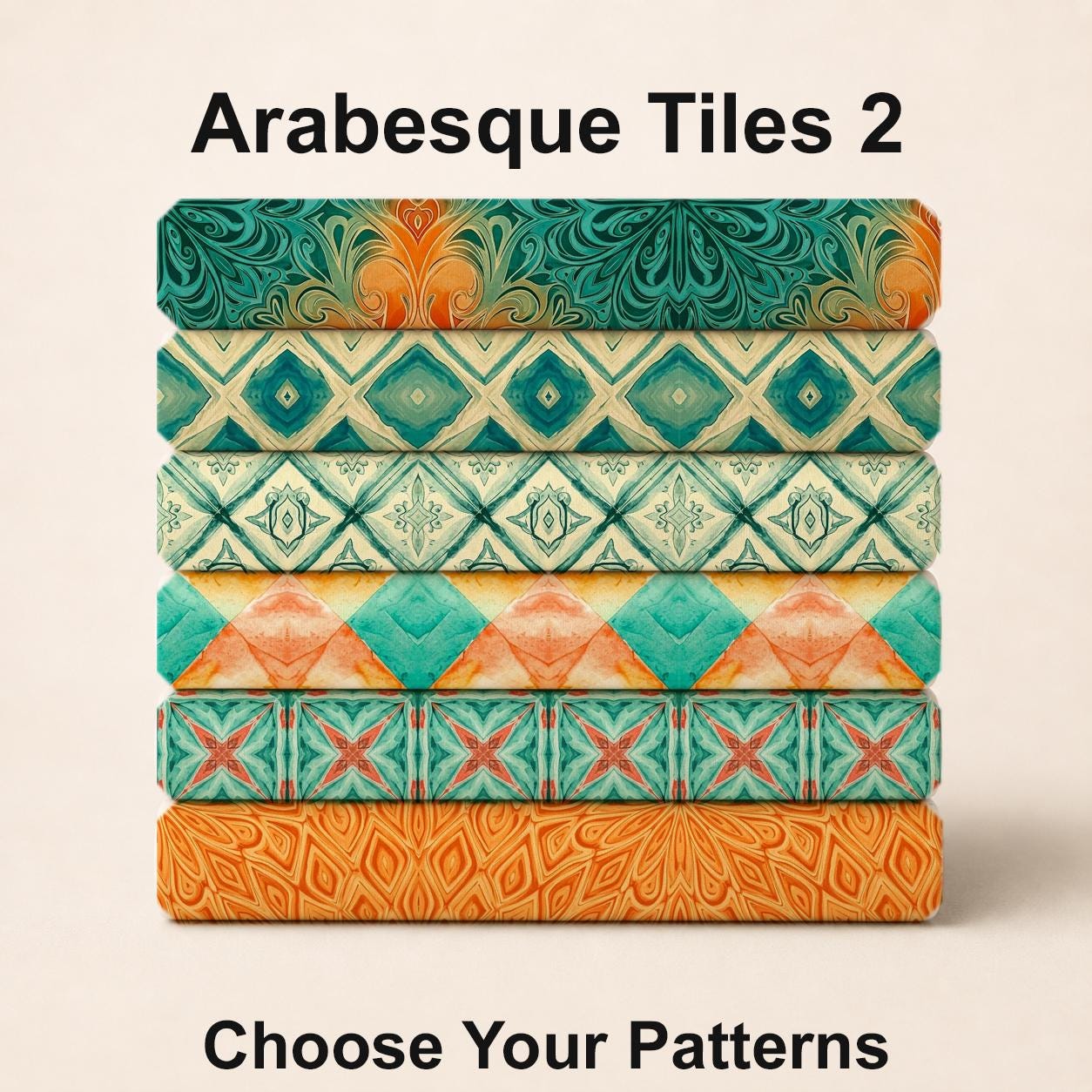 Arabesque Tiles 2 Fabric Bundle Set - Shop now at American Fabric Prints