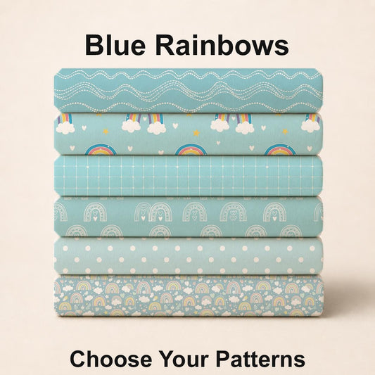 Blue Rainbows Fabric Bundle Set - Shop now at American Fabric Prints