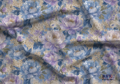 Purple Peony Leopard Fabric - Shop now at American Fabric Prints