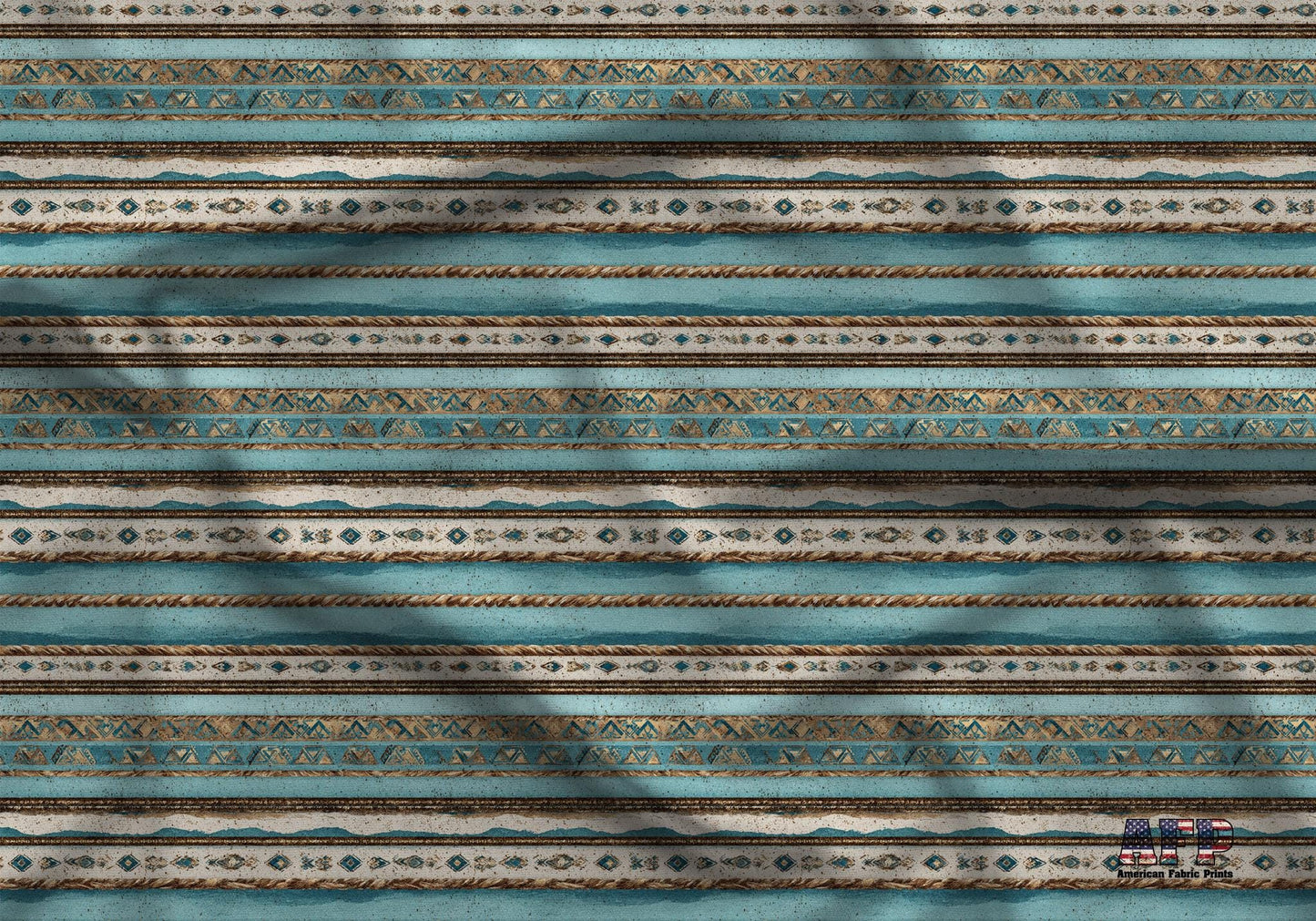 Aztec Southwest In Blue and Gold Fabric - Shop now at American Fabric Prints