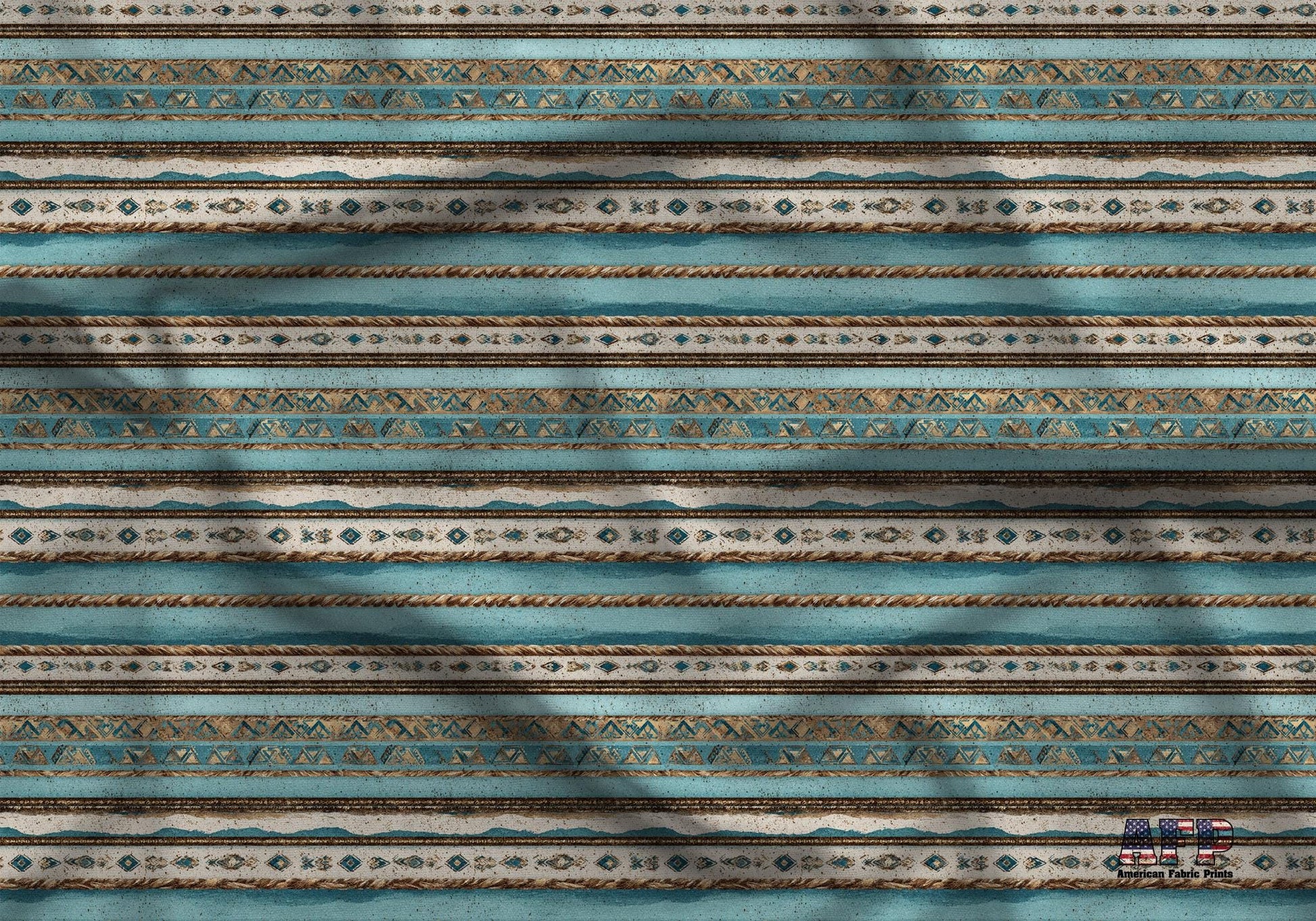 Aztec Southwest In Blue and Gold Fabric - Shop now at American Fabric Prints