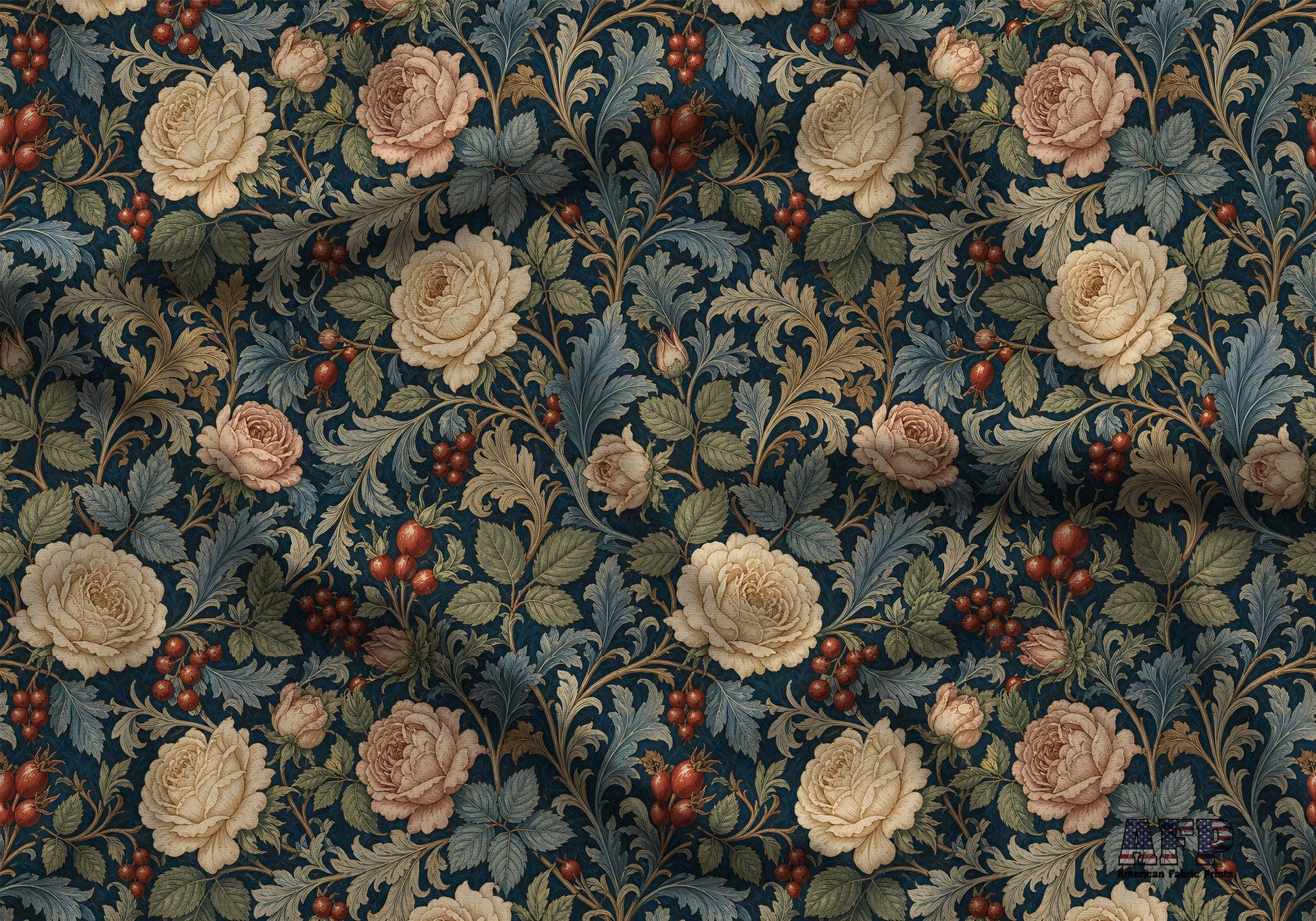 Victorian Rose Floral Fabric - Shop now at American Fabric Prints