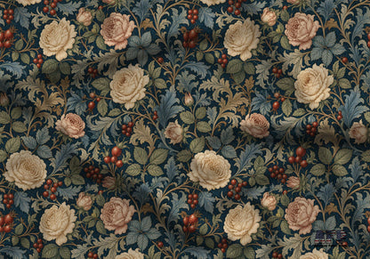 Victorian Rose Floral Fabric - Shop now at American Fabric Prints
