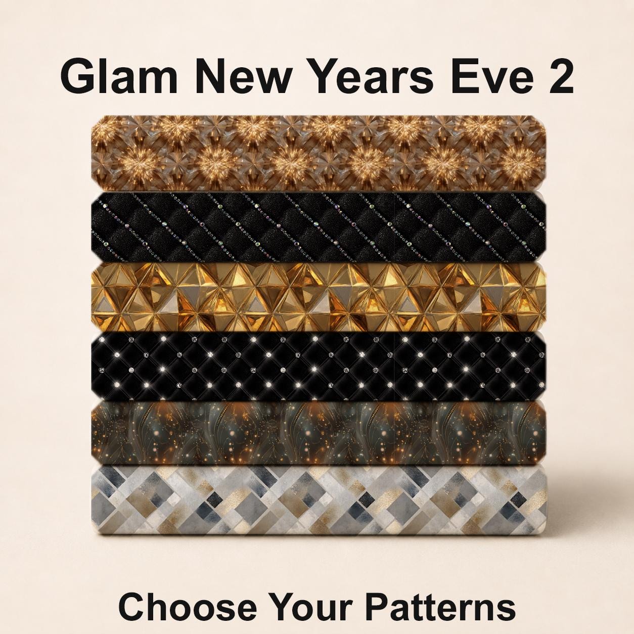 Glam New Years Eve 2 Fabric Bundle Set - Shop now at American Fabric Prints