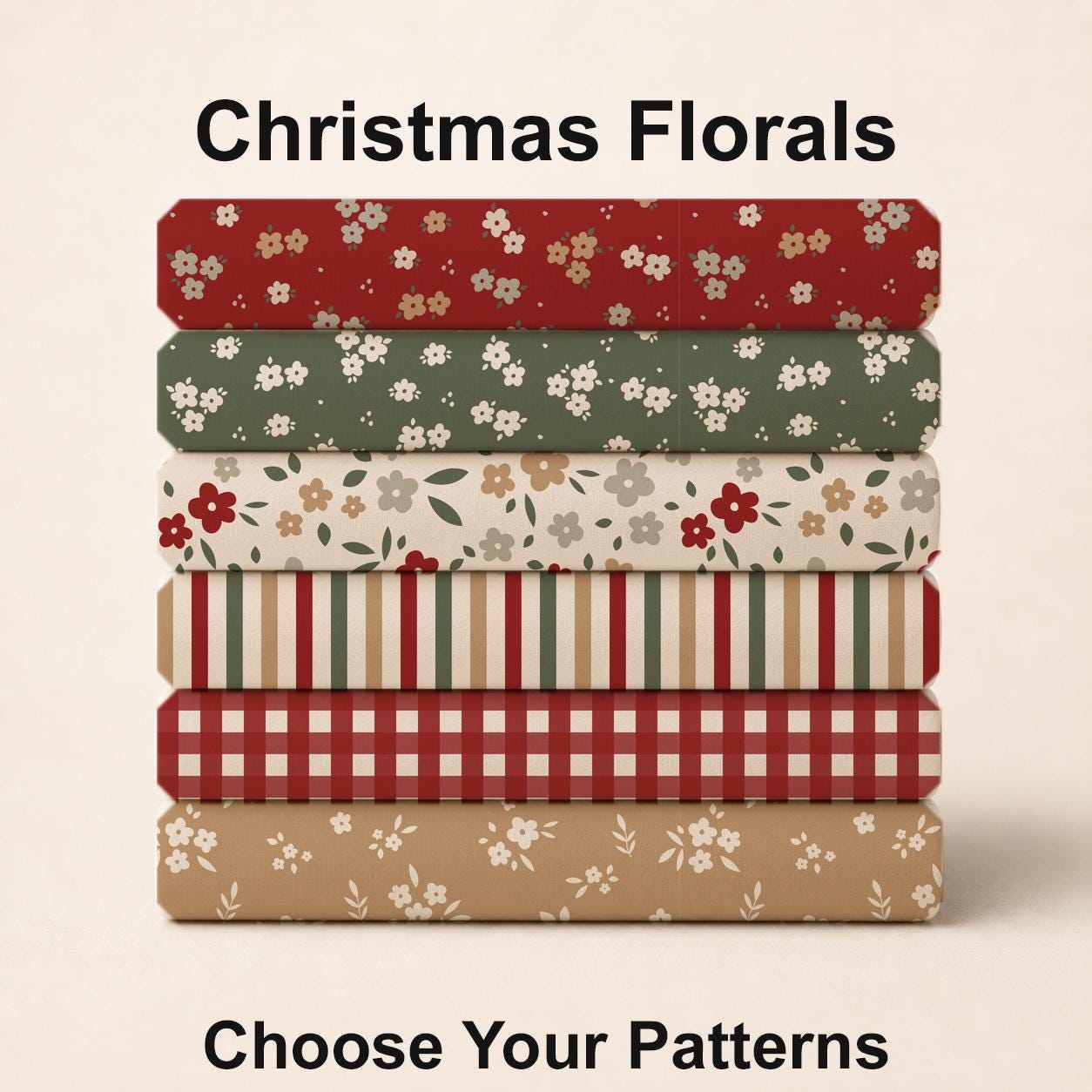 Christmas Florals Fabric Bundle Set - Shop now at American Fabric Prints