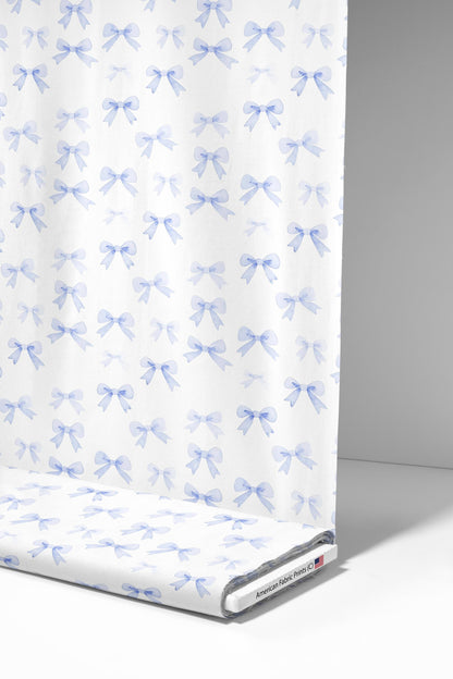 Blue Bow Fabric - Shop now at American Fabric Prints
