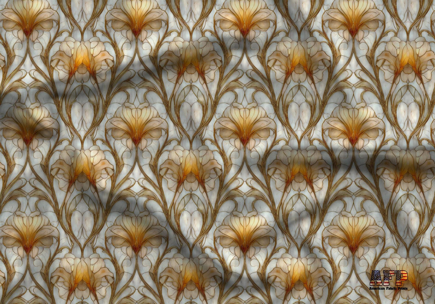 Stain Glass Floral Art Fabric - Shop now at American Fabric Prints