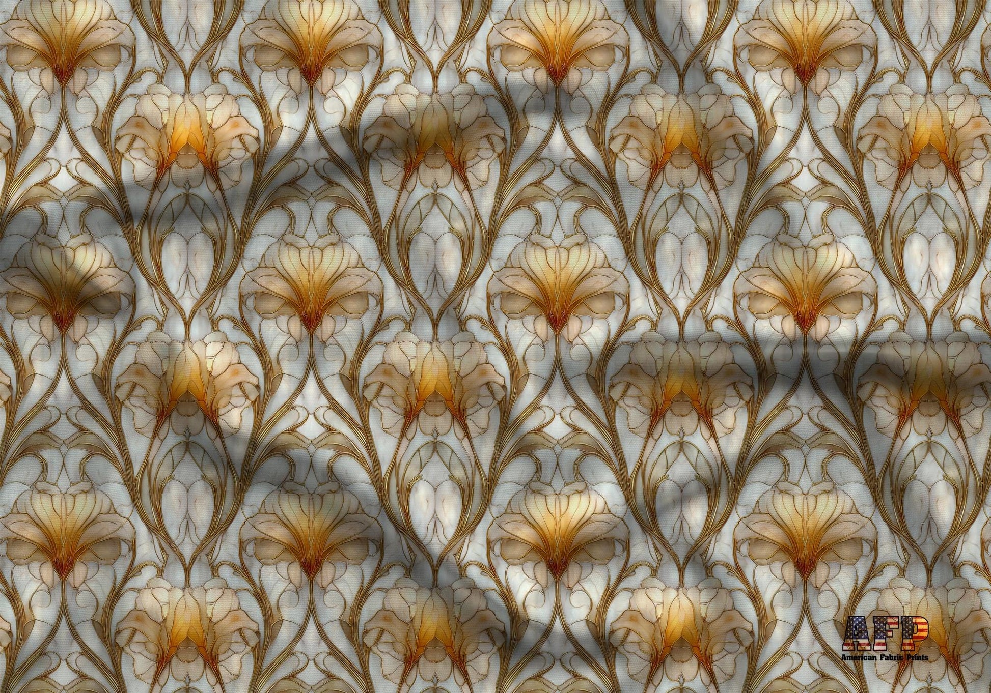 Stain Glass Floral Art Fabric - Shop now at American Fabric Prints
