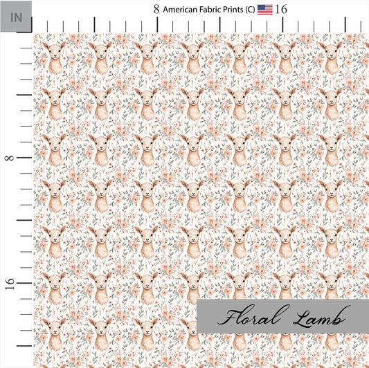 Floral Lamb Quilting Fabric | BOHO Theme | Made in the USA by American Fabric Prints