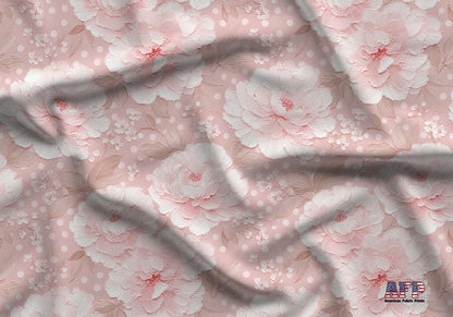 Blush Peony Oil Paint Fabric - Shop now at American Fabric Prints