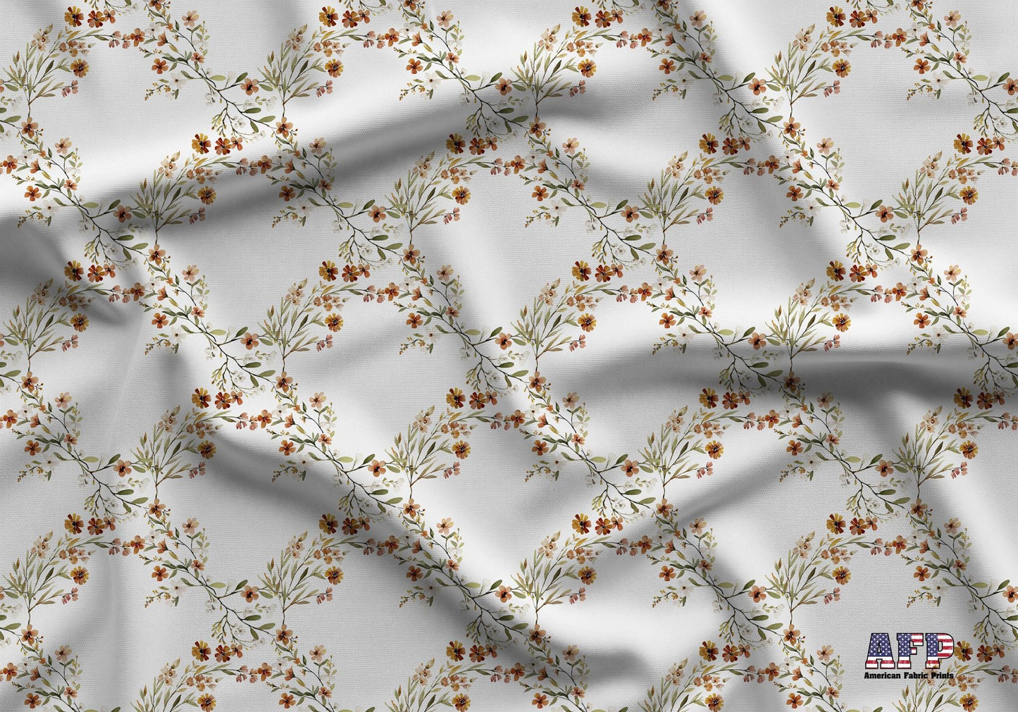 Autumn Floral Diamonds Fabric - Shop now at American Fabric Prints