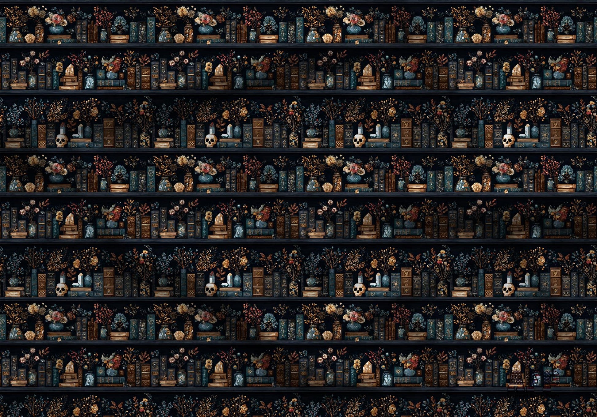 Dark Books Fabric - Shop now at American Fabric Prints