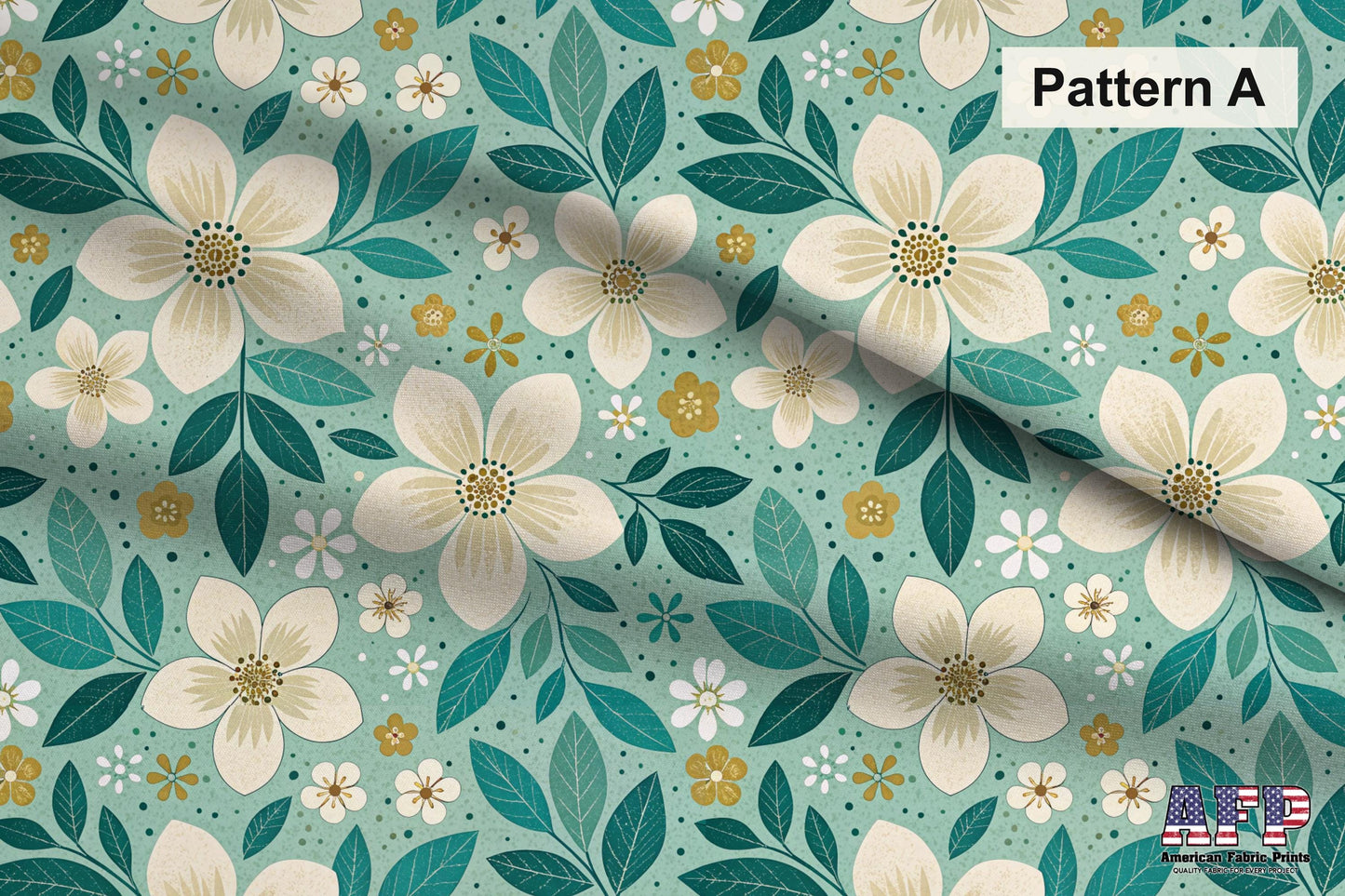 Blue and Gold Floral Fabric Bundle Set - Shop now at American Fabric Prints