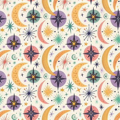 Vintage Moons Fabric - Shop now at American Fabric Prints