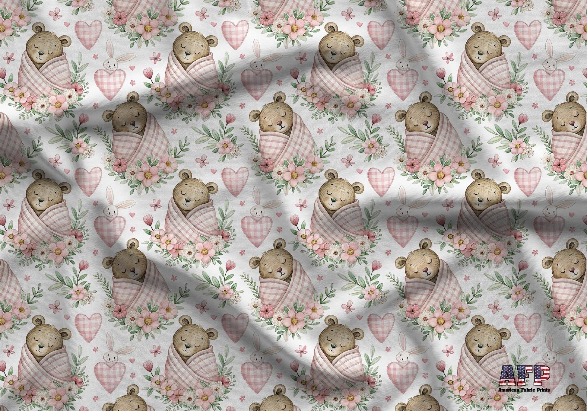 Cuddled Bear Fabric - Shop now at American Fabric Prints