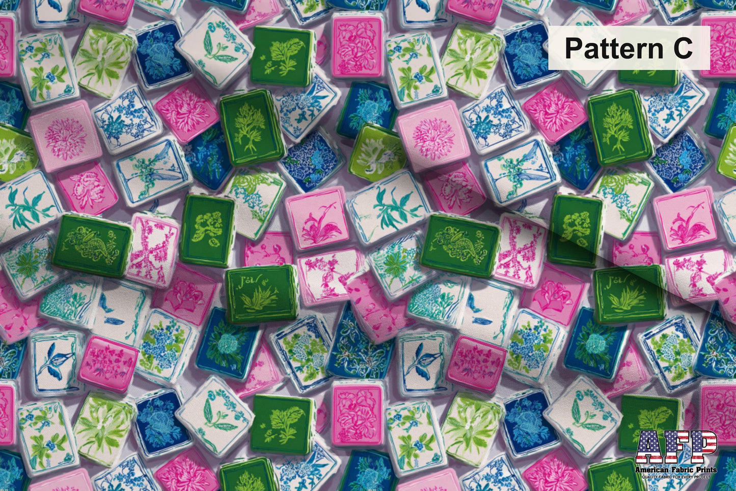 Pink Chinoiserie Mahjong 2 Fabric Bundle Set - Shop now at American Fabric Prints