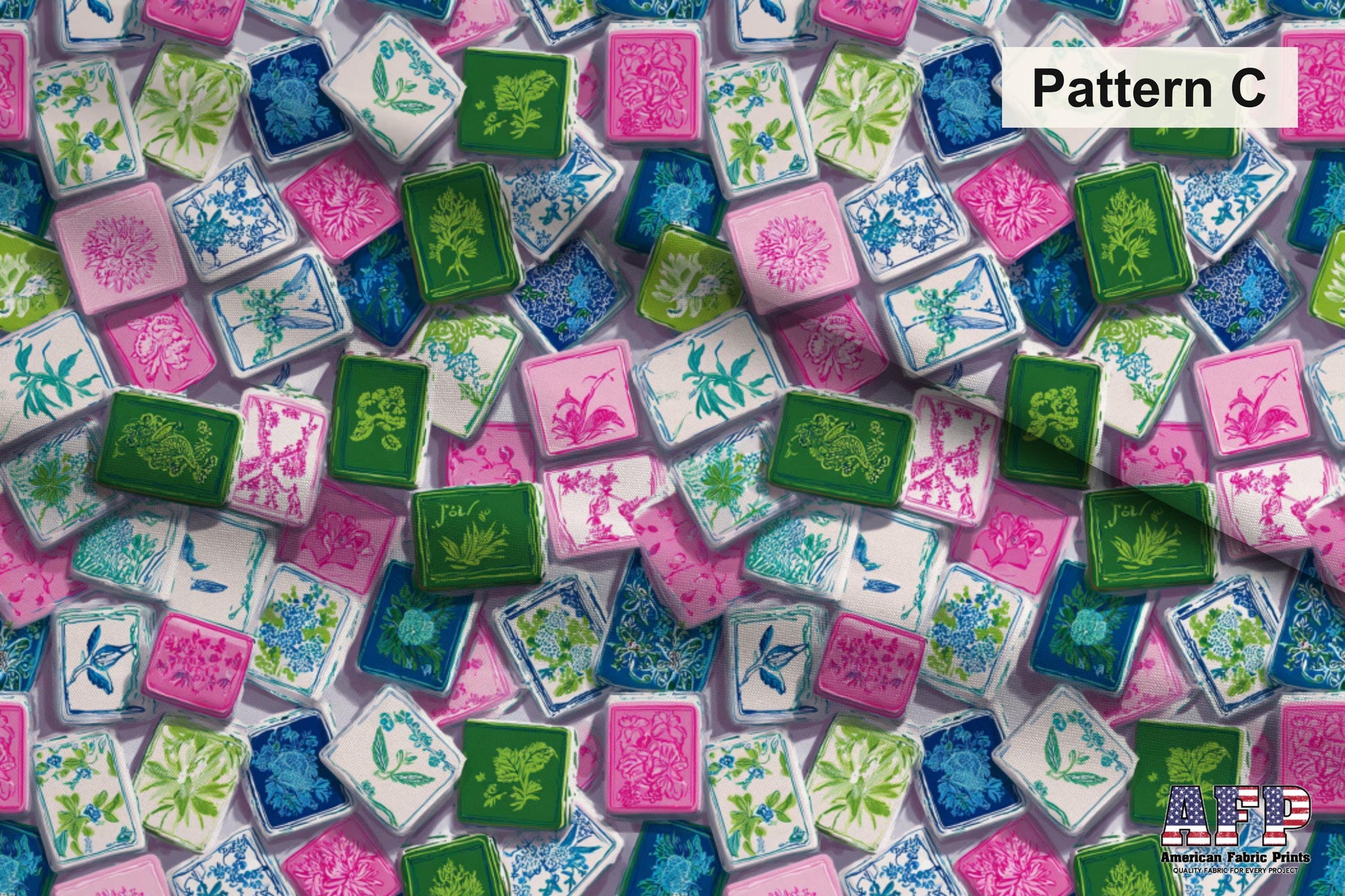 Pink Chinoiserie Mahjong 2 Fabric Bundle Set - Shop now at American Fabric Prints