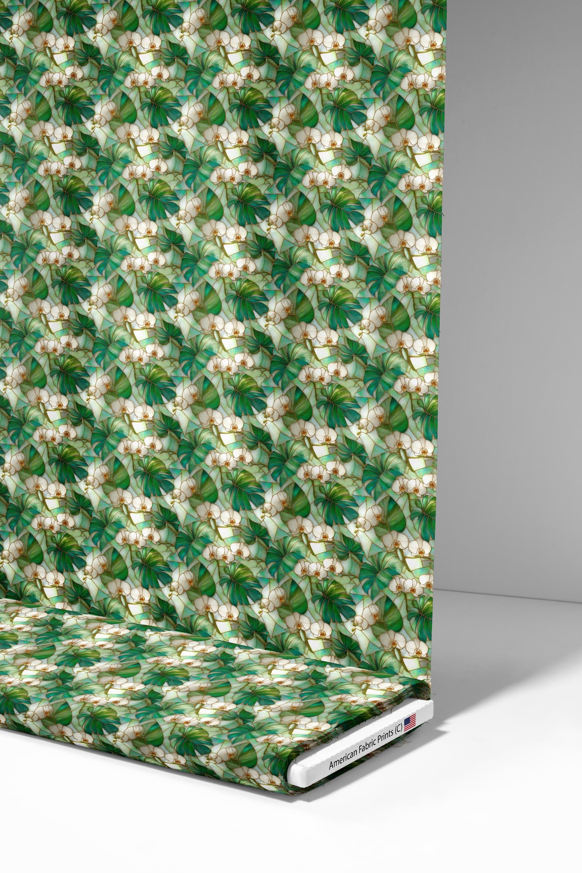 Stain Glass Island Floral Fabric - Shop now at American Fabric Prints