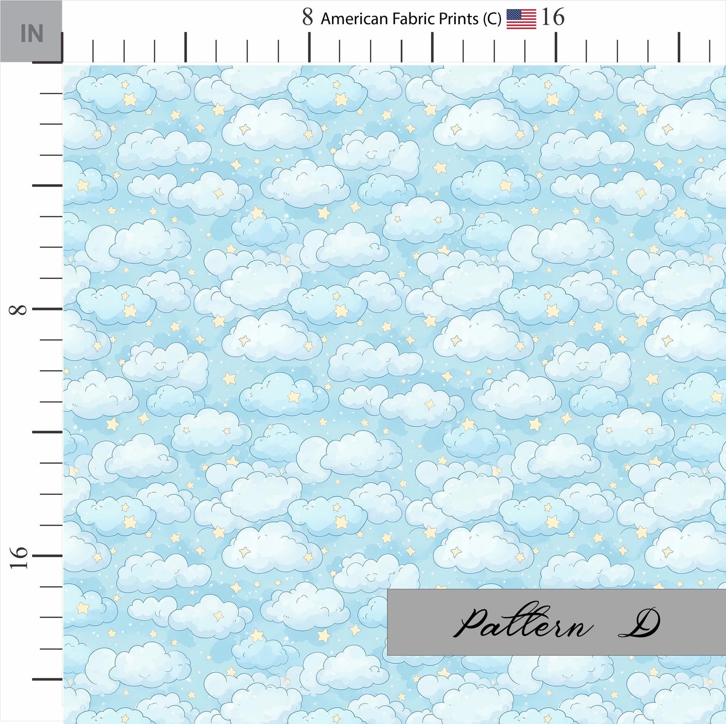 Clouds and stars quilting cotton. Shop now at American Fabric Prints.
