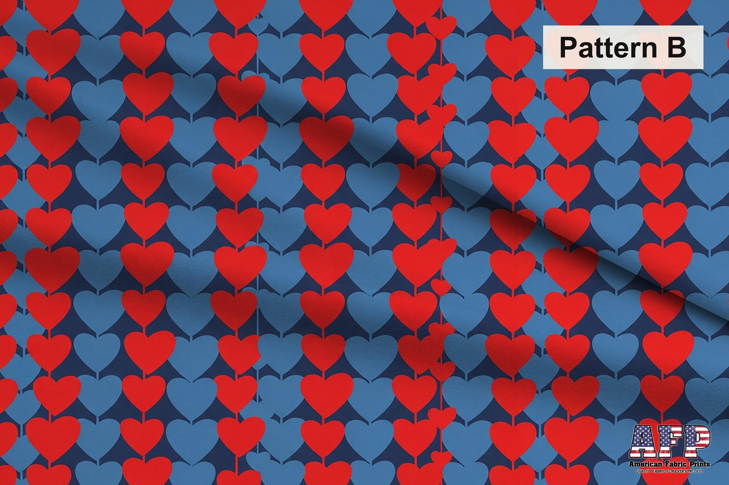 Valentine Hearts Fabric Collection. Pattern B Shown. Shop now at American Fabric Prints.