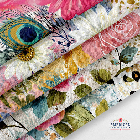 Animal Print Floral Fabric Bundle Set - Shop now at American Fabric Prints