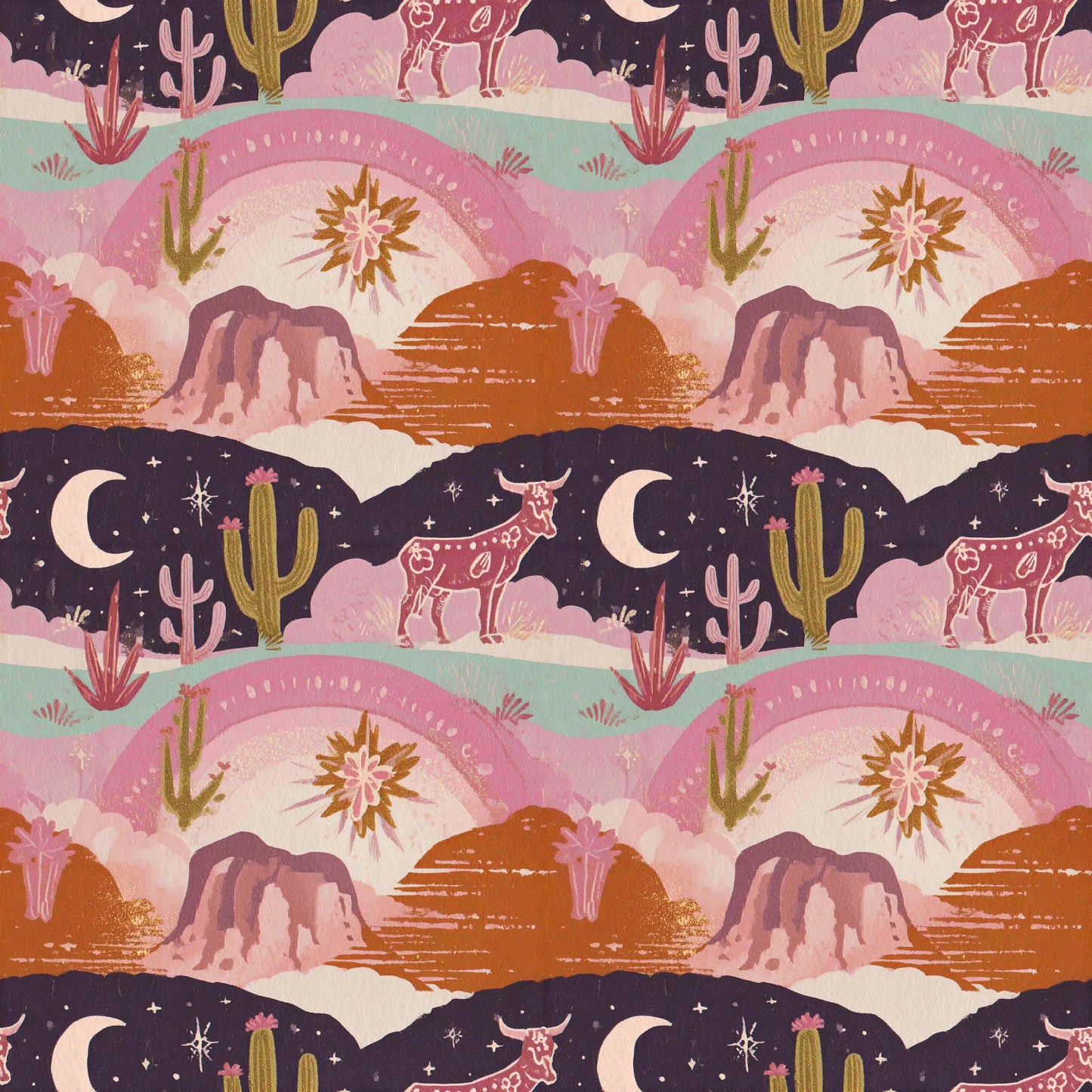 Painted Desert Night Fabric - Shop now at American Fabric Prints