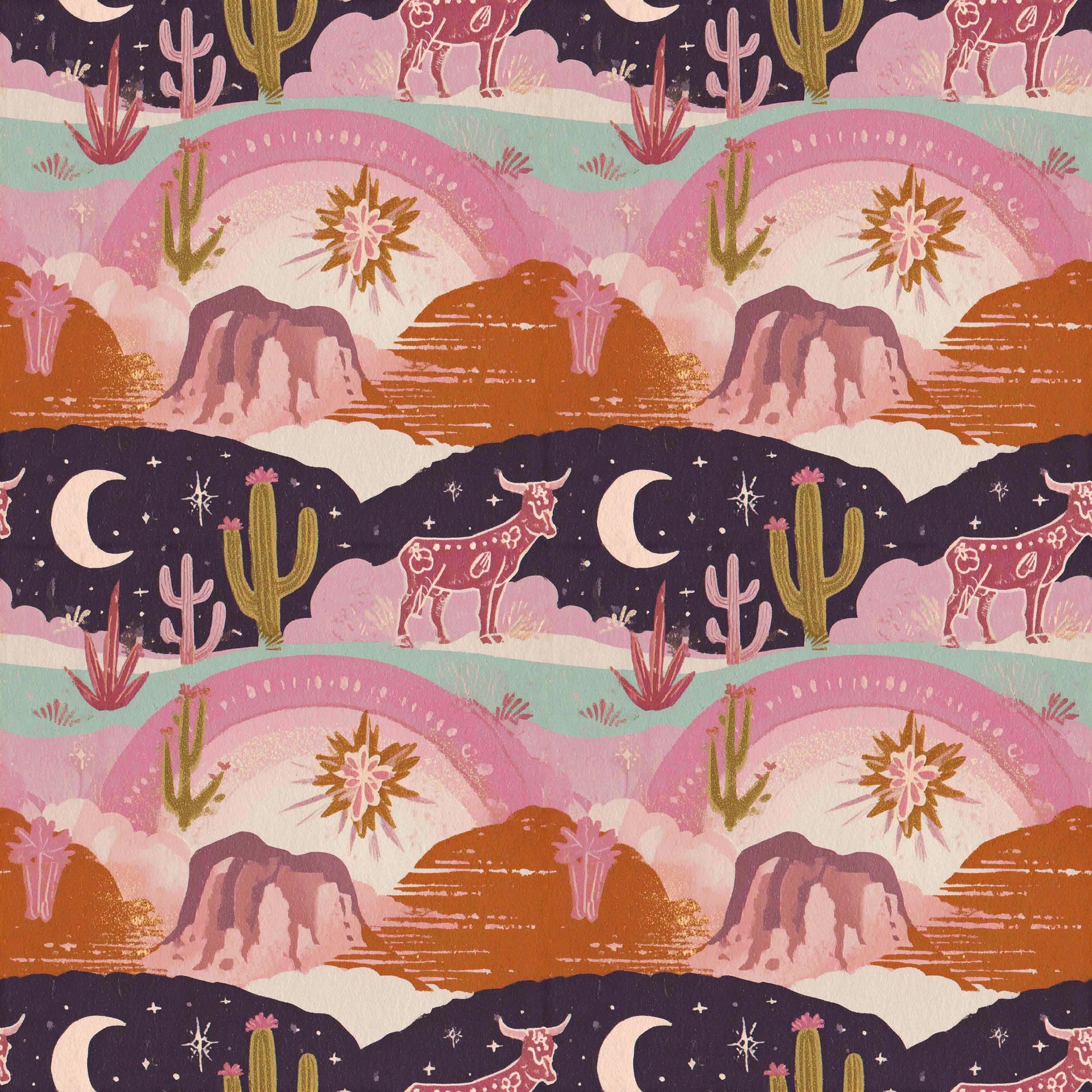 Painted Desert Night Fabric - Shop now at American Fabric Prints