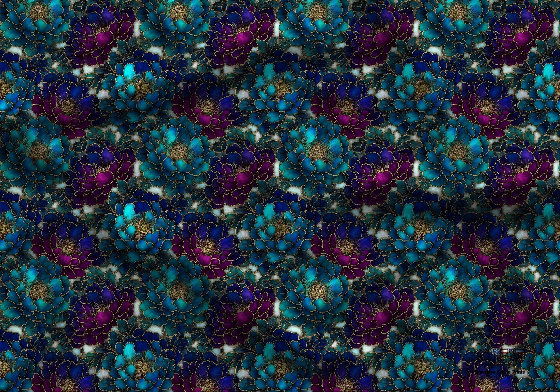 Stain Glass Floral Fabric - Shop now at American Fabric Prints