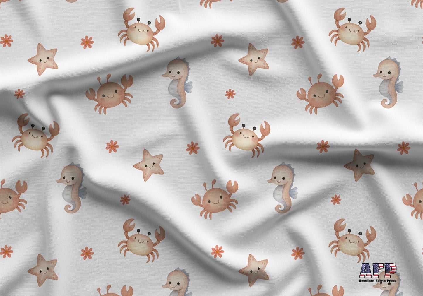 Tiny Sea Creatures Fabric - Shop now at American Fabric Prints