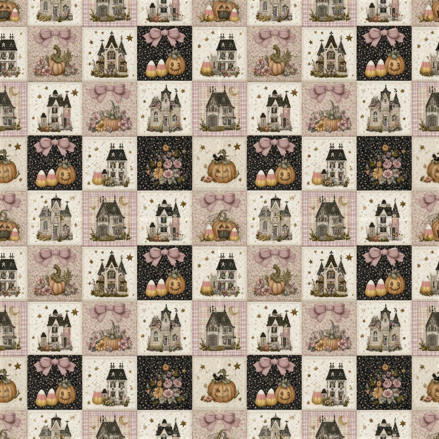 Halloween Coquette Quilted Fabric - Shop now at American Fabric Prints