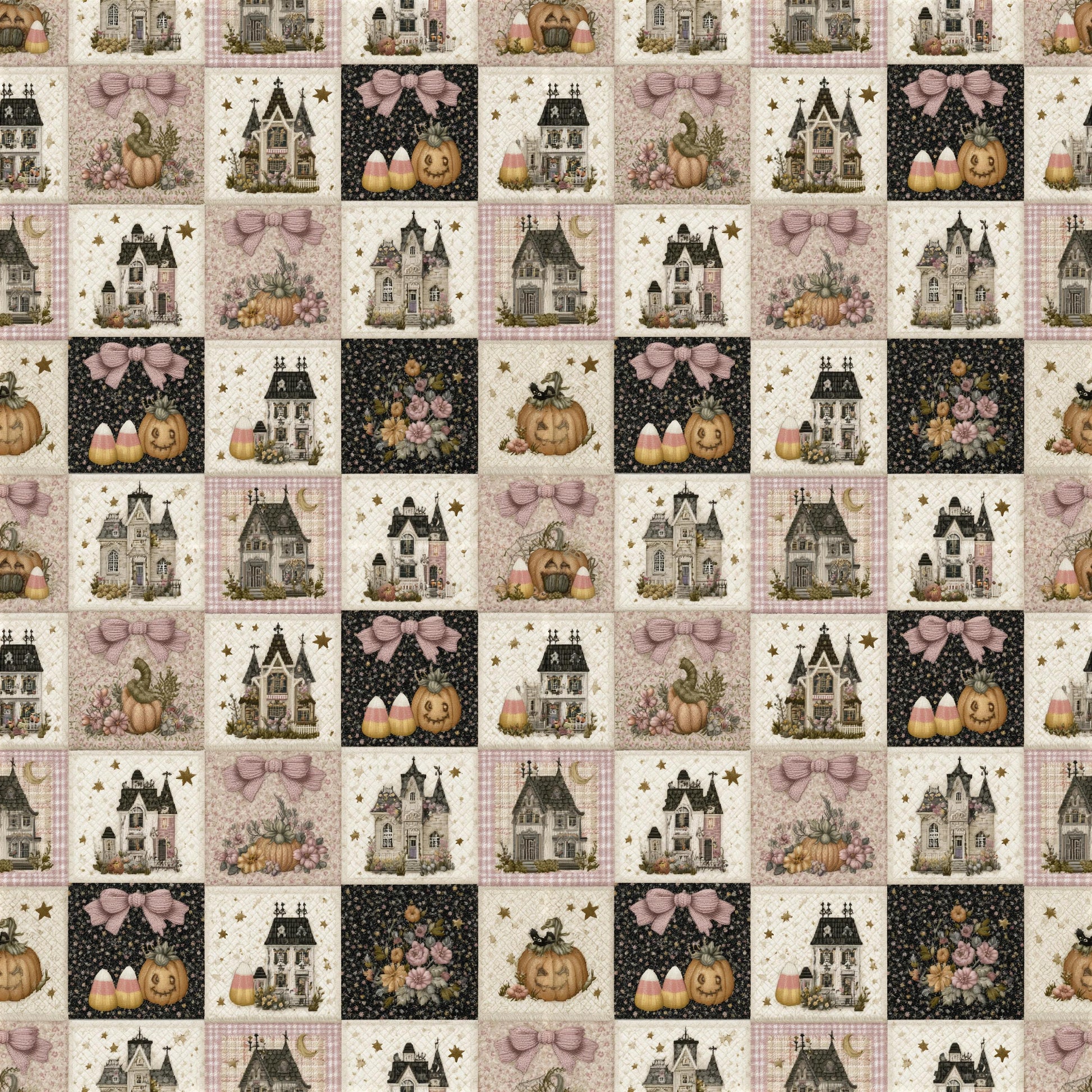 Halloween Coquette Quilted Fabric - Shop now at American Fabric Prints