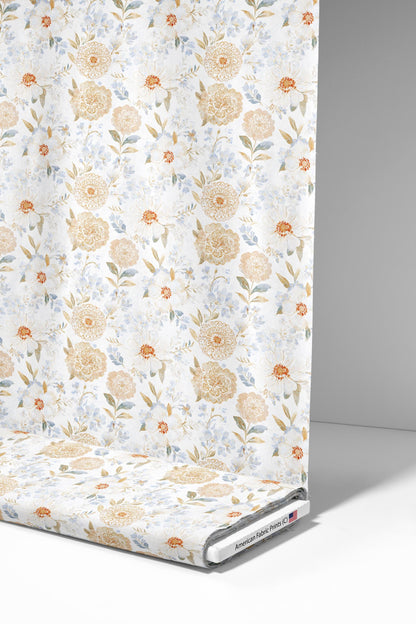 Neutral Floral Fabric - Shop now at American Fabric Prints