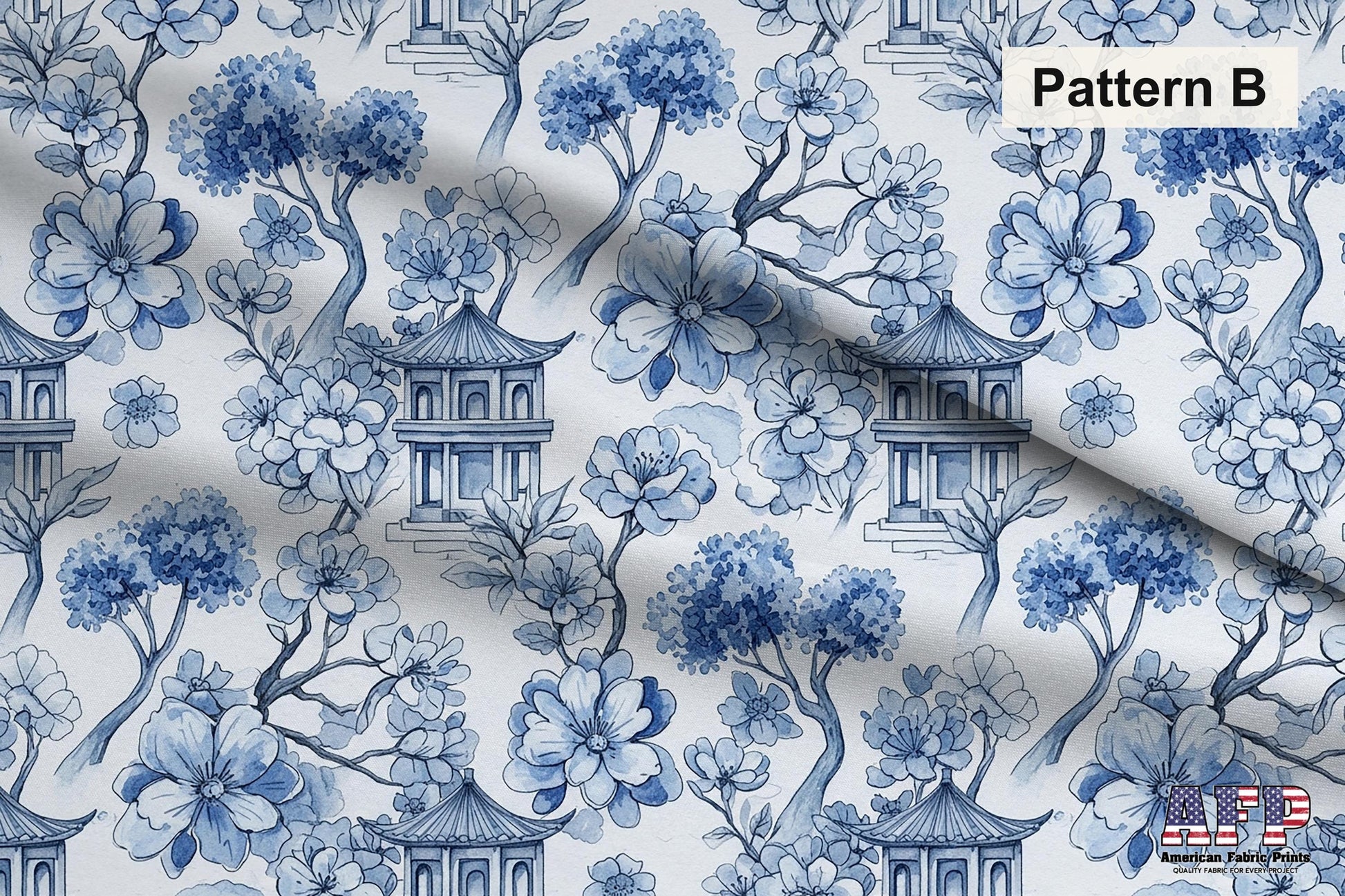Blue French Toile Fabric Bundle Set - Shop now at American Fabric Prints