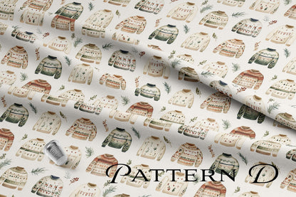 BOHO Christmas Quilting Fabric Set, Christmas Quilt Fabric, USA Made, Premium Cotton Christmas Quilting Fabric, American Fabric Prints