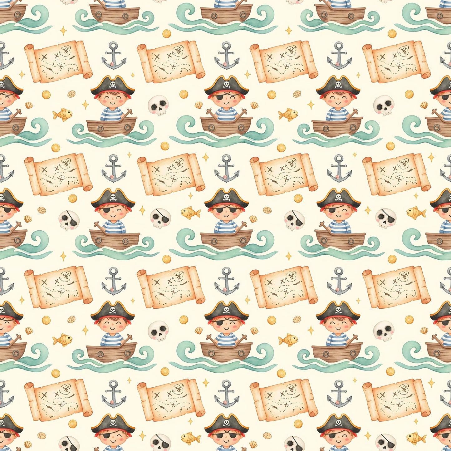 Pirate Kid Fabric - Shop now at American Fabric Prints