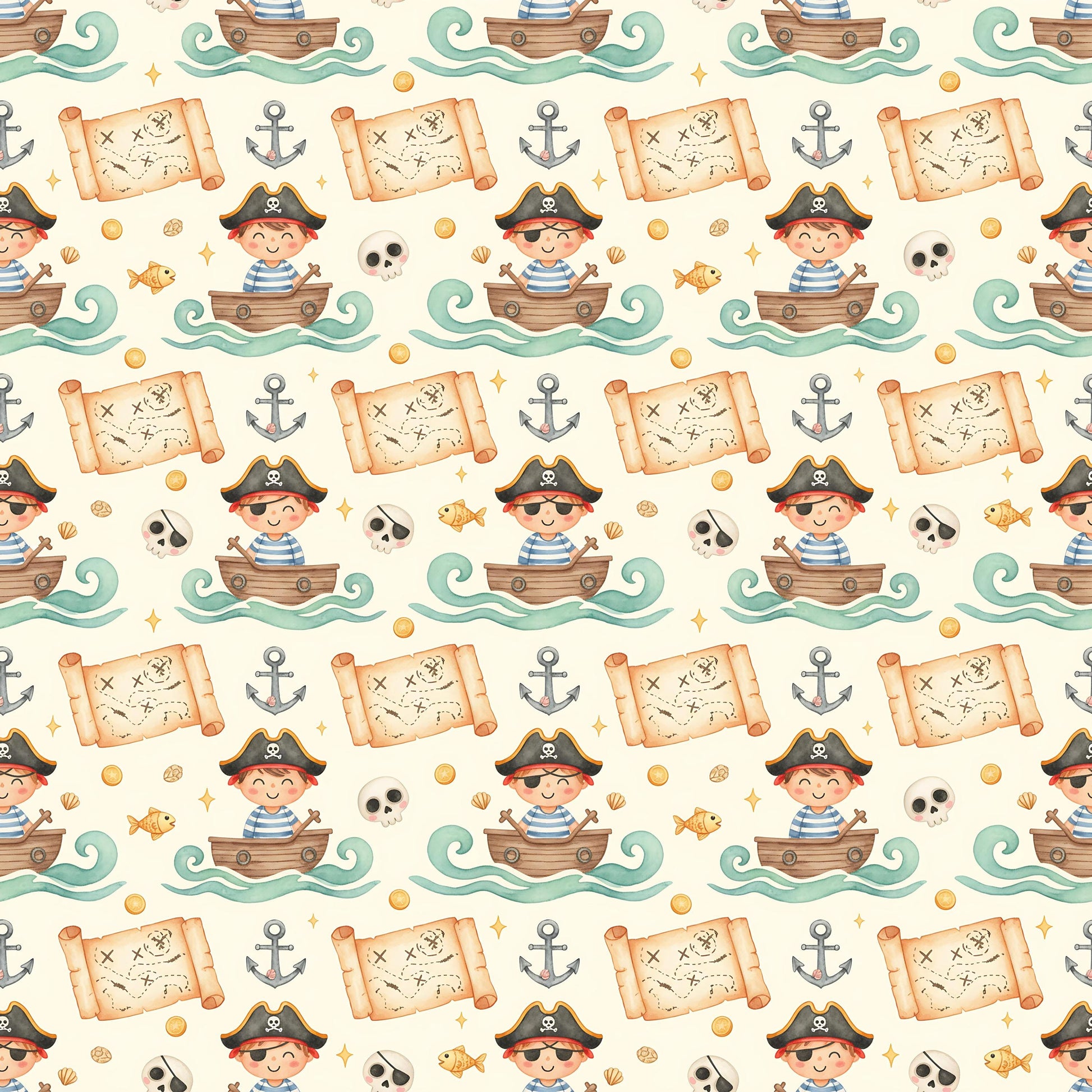 Pirate Kid Fabric - Shop now at American Fabric Prints