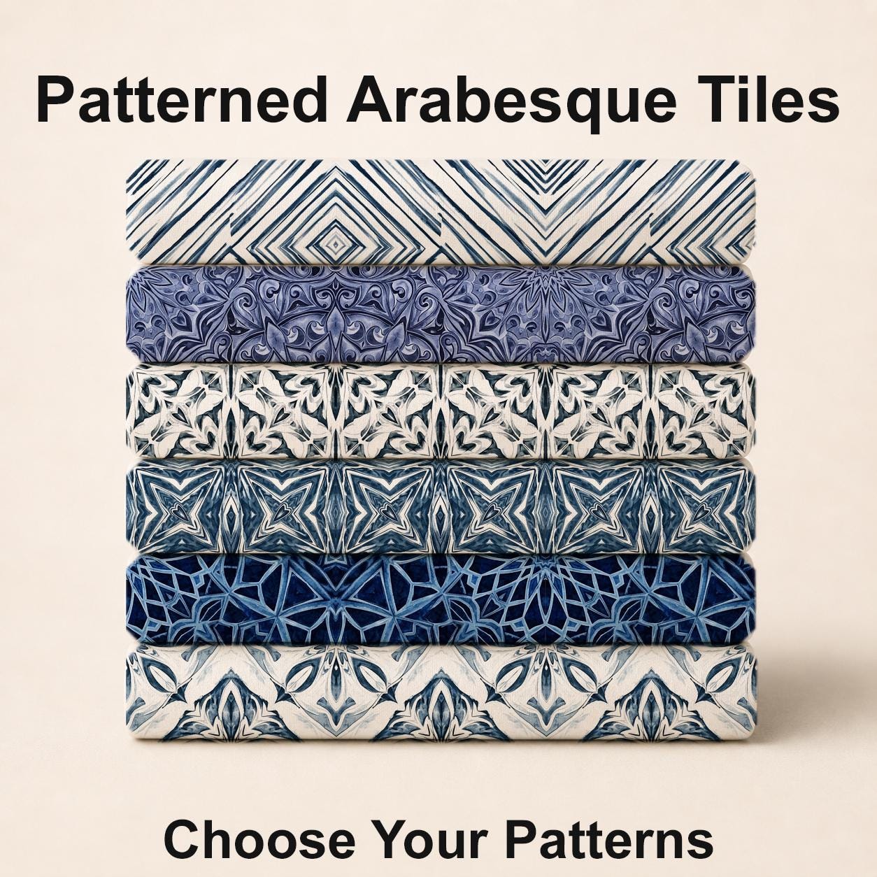 Patterned Arabesque Tiles Fabric Bundle Set - Shop now at American Fabric Prints