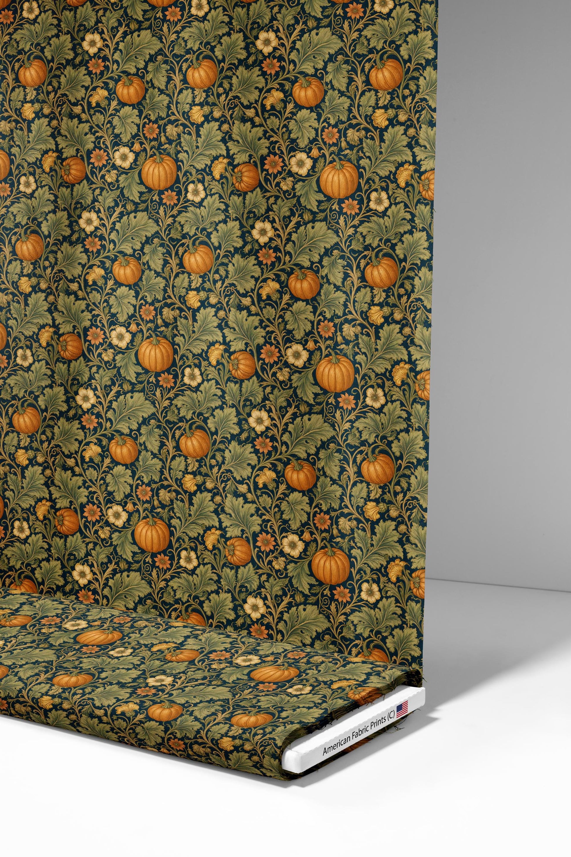 Victorian Pumpkin Floral Fabric - Shop now at American Fabric Prints