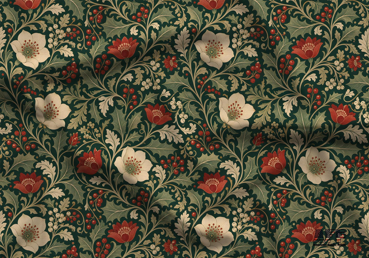 Victorian Christmas Floral Fabric - Shop now at American Fabric Prints
