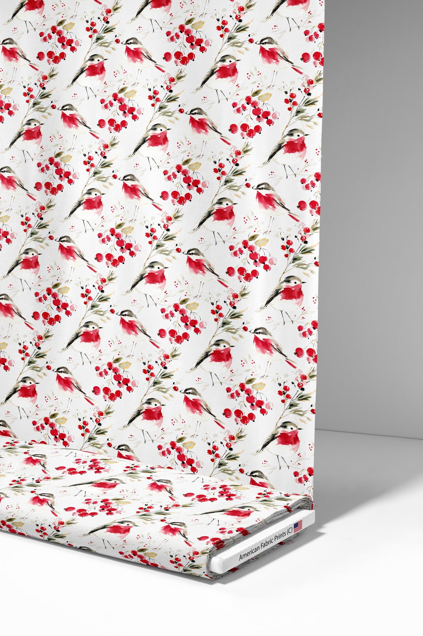 Christmas Bird Fabric - Shop now at American Fabric Prints