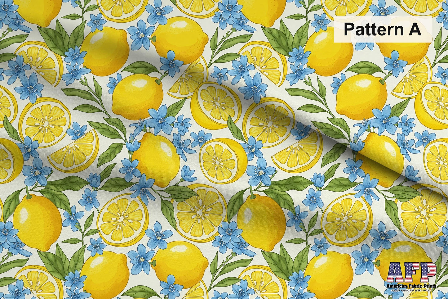 Lemons + Blue Fabric Bundle Set - Shop now at American Fabric Prints