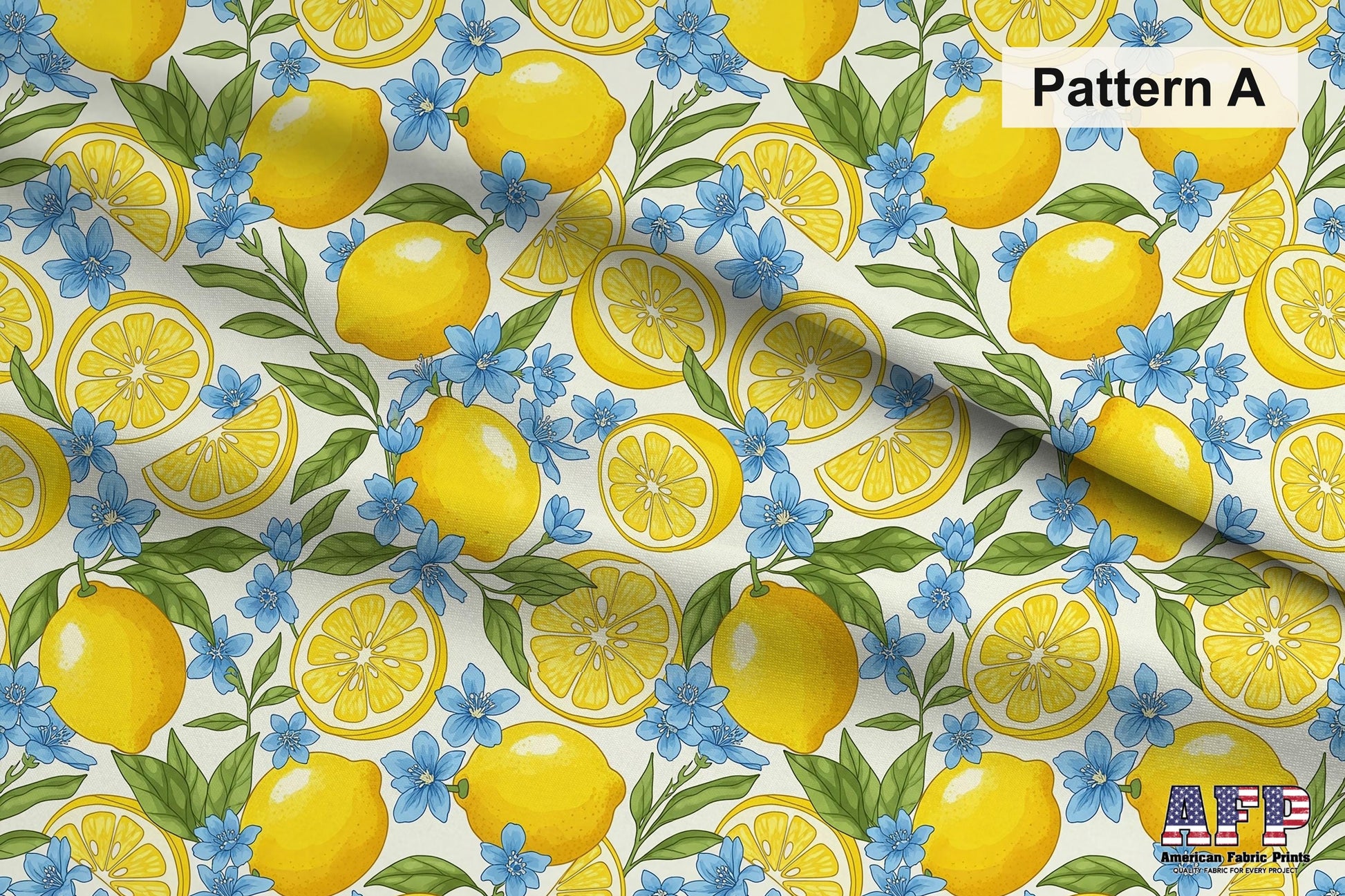 Lemons + Blue Fabric Bundle Set - Shop now at American Fabric Prints