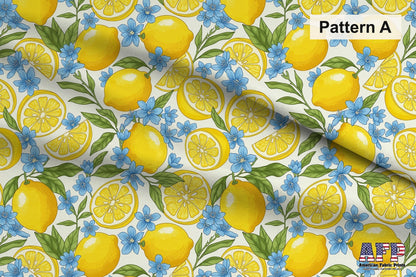 Lemons + Blue Fabric Bundle Set - Shop now at American Fabric Prints