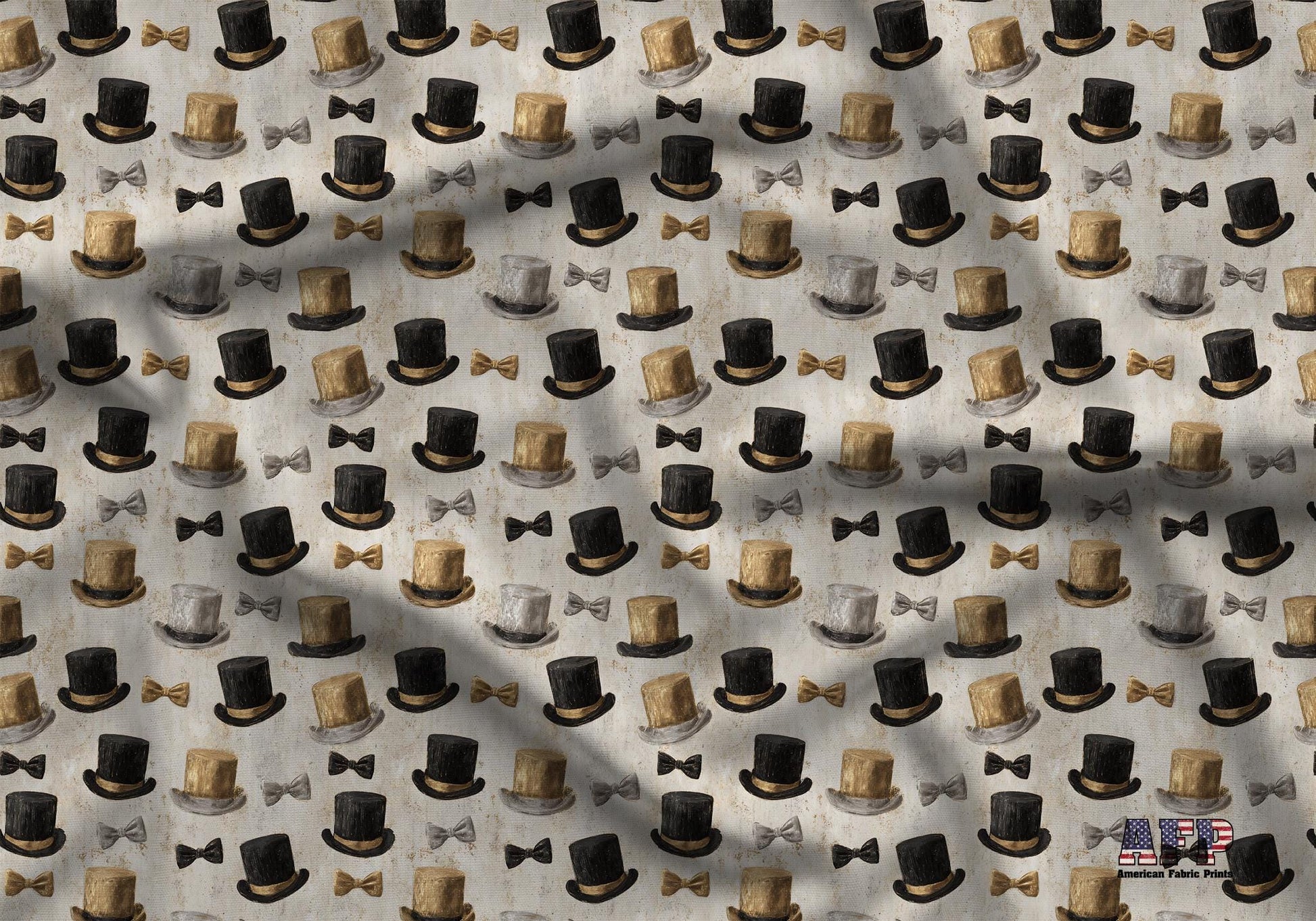 Vintage New Years Hats Fabric - Shop now at American Fabric Prints