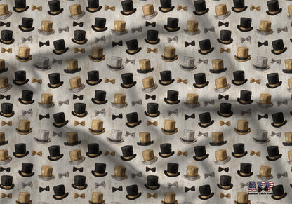 Vintage New Years Hats Fabric - Shop now at American Fabric Prints