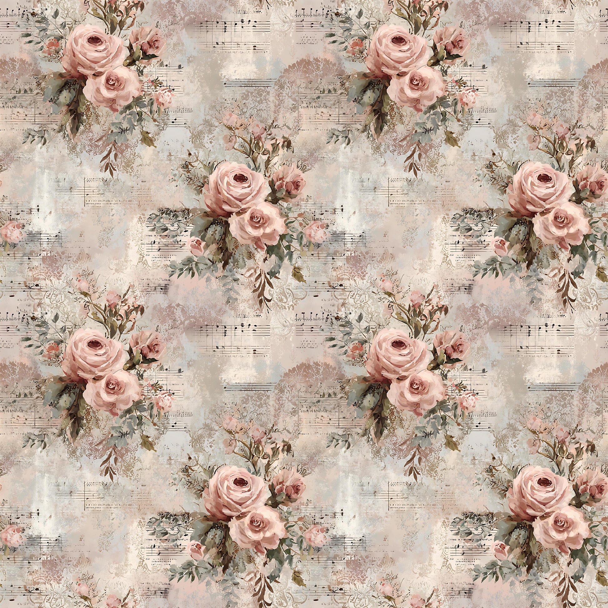 Victorian Shabby Chic Blooms Fabric - Shop now at American Fabric Prints
