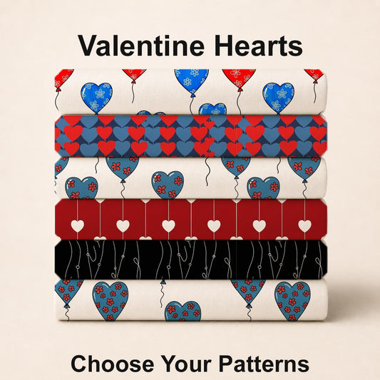 Valentine Hearts Fabric Collection. Shop now at American Fabric Prints.