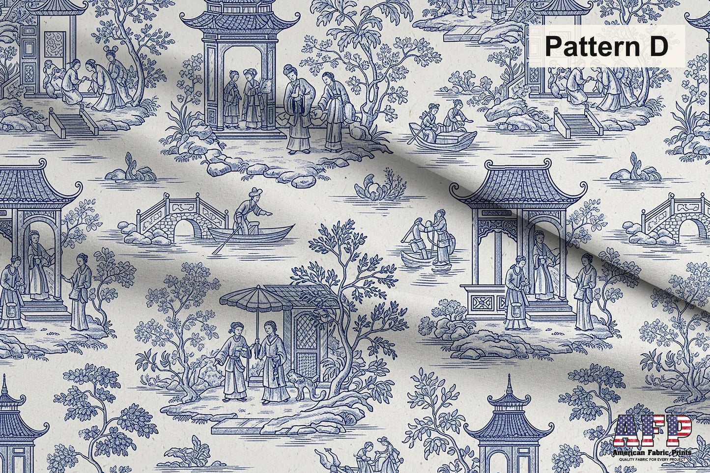 Blue French Toile Fabric Bundle Set - Shop now at American Fabric Prints