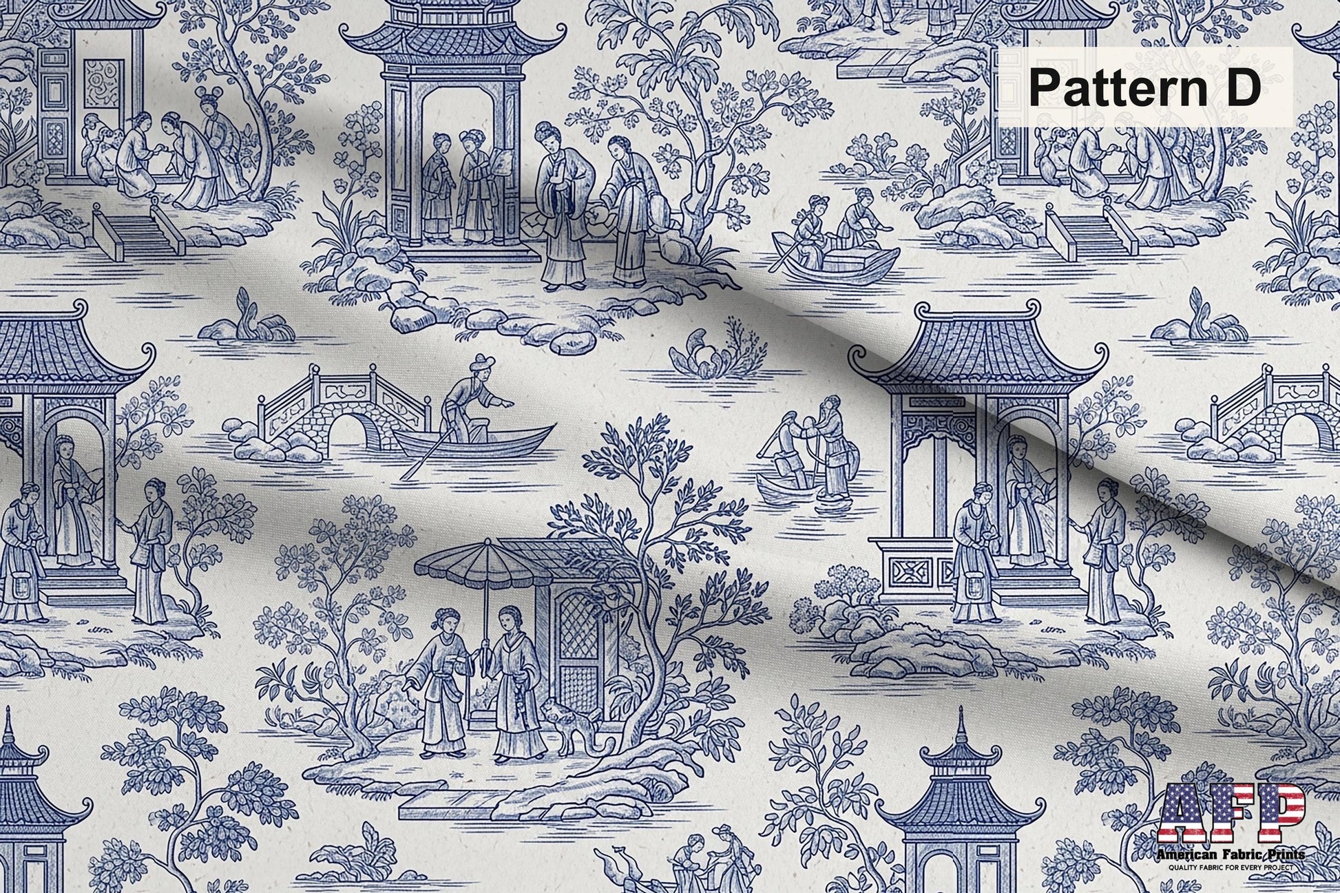 Blue French Toile Fabric Bundle Set - Shop now at American Fabric Prints